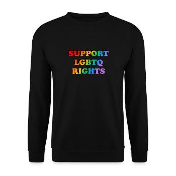 Support LGBT Rights Rainbow Flag - Unisex Sweatshirt - black - Front - Alina (178cm) & Michal (187cm)