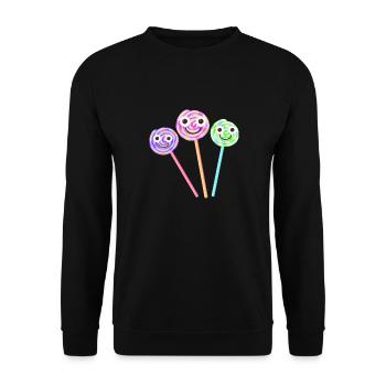 sucettes,sucettes,famille,famille sucettes,sucré - Sweat-shirt Unisexe - noir - Devant - Alina (178cm) & Michal (187cm)