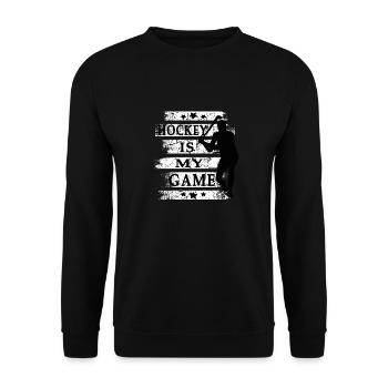 hockey sur le terrain mon jeu de hockey parental - Sweat-shirt Unisexe - noir - Devant - Alina (178cm) & Michal (187cm)