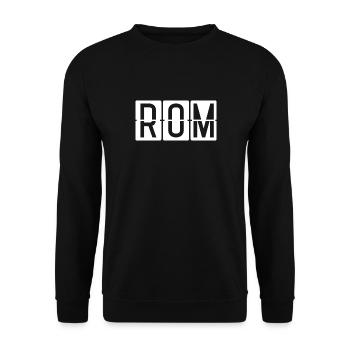 Rome Airport Sign - Unisex Sweatshirt - black - Front - Alina (178cm) & Michal (187cm)