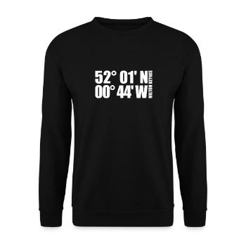Milton Keynes Koordinaten - Unisex Pullover - Schwarz - Vorne - Alina (178cm) & Michal (187cm)
