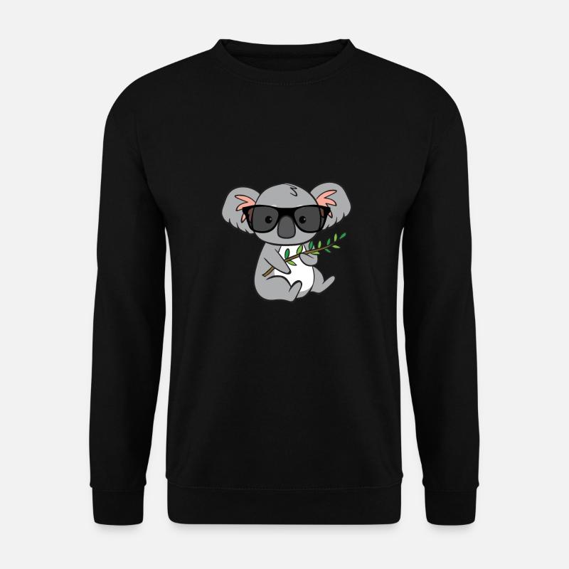 Koala mit Brille - Unisex Pullover - Schwarz