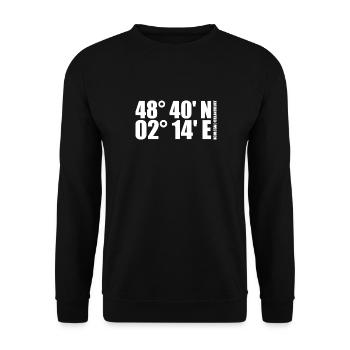 Coordonnées Boulogne-Billancourt - Sweat-shirt Unisexe - noir - Devant - Alina (178cm) & Michal (187cm)