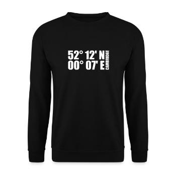 Cambridge Koordinaten - Unisex Pullover - Schwarz - Vorne - Alina (178cm) & Michal (187cm)