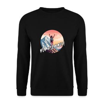 Nix wie raus in die Natur auf die Berge wandern - Unisex Pullover - Schwarz - Vorne - Alina (178cm) & Michal (187cm)