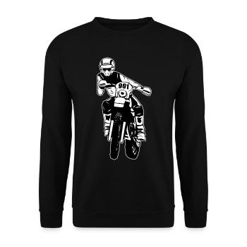 Enduro - offroad - motorcycle terrain sport - Unisex Sweatshirt - black - Front - Alina (178cm) & Michal (187cm)
