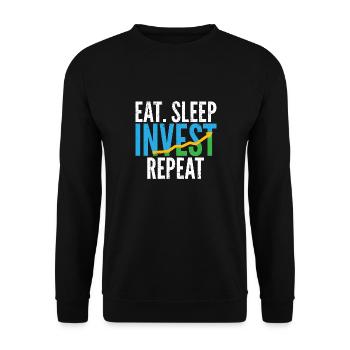 Investment Investor I Trading Eat Sleep Invest - Unisex Sweatshirt - black - Front - Alina (178cm) & Michal (187cm)