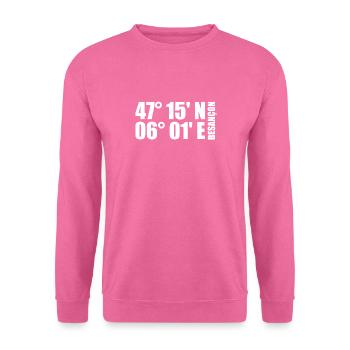 Besançon Koordinaten - Unisex Pullover - Pink - Vorne