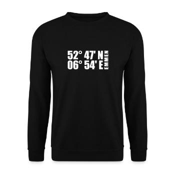 Coordonnées Emmen - Sweat-shirt Unisexe - noir - Devant - Alina (178cm) & Michal (187cm)