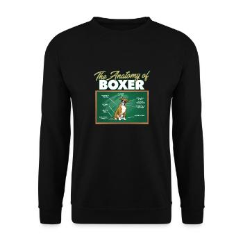 Anatomy Of A Boxer I Funny Boxer - Unisex Sweatshirt - black - Front - Alina (178cm) & Michal (187cm)
