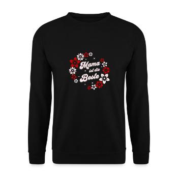 Mama ist die Beste Blumen Muttertag Design - Unisex Pullover - Schwarz - Vorne - Alina (178cm) & Michal (187cm)