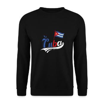 Patria y Vida Cuban Flag Cuban Pride Cuba - Unisex Pullover - Schwarz - Vorne - Alina (178cm) & Michal (187cm)