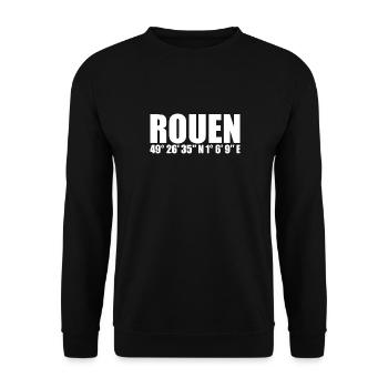 Coordonnées de Rouen - Sweat-shirt Unisexe - noir - Devant - Alina (178cm) & Michal (187cm)
