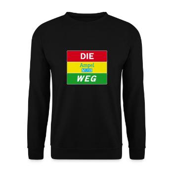 Die Ampel muss weg Bauern Protest Streik Demo - Unisex Pullover - Schwarz - Vorne - Alina (178cm) & Michal (187cm)