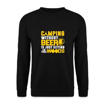 Camping And Beer - Unisex Sweatshirt - black - Front - Alina (178cm) & Michal (187cm)
