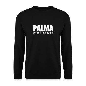 Palma Koordinaten - Unisex Pullover - Schwarz - Vorne - Alina (178cm) & Michal (187cm)