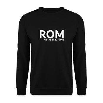 Rom Koordinaten - Unisex Pullover - Schwarz - Vorne - Alina (178cm) & Michal (187cm)