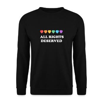 ALL RIGHTS DESERVED Rainbow Hearts LGBT PRIDE - Unisex Sweatshirt - black - Front - Alina (178cm) & Michal (187cm)