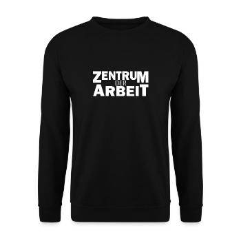 bureau de travail central disant travail de collègue drôle - Sweat-shirt Unisexe - noir - Devant - Alina (178cm) & Michal (187cm)