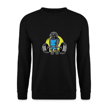 Weimaraner Haltérophilie I Drôle De Deadlift Fitness - Sweat-shirt Unisexe - noir - Devant - Alina (178cm) & Michal (187cm)