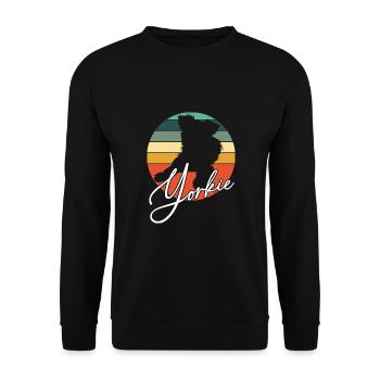 Yorkie Yorkshire Terrier in Colored Vintage Circle - Unisex Sweatshirt - black - Front - Alina (178cm) & Michal (187cm)