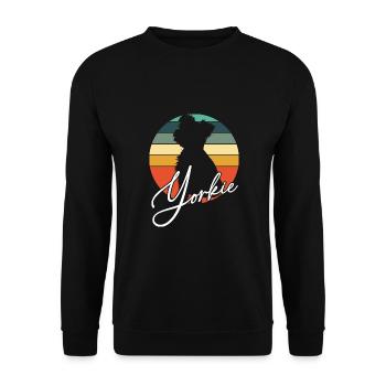 Yorkie Yorkshire Terrier im Farbkreis - Unisex Pullover - Schwarz - Vorne - Alina (178cm) & Michal (187cm)