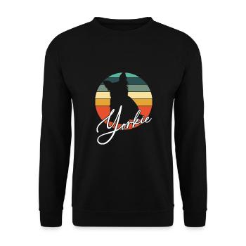 Yorkie Yorkshire Terrier in Vintage Circle - Unisex Sweatshirt - black - Front - Alina (178cm) & Michal (187cm)