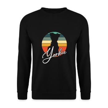 Yorkie Yorkshire Terrier Silhouette sur la roue chromatique - Sweat-shirt Unisexe - noir - Devant - Alina (178cm) & Michal (187cm)