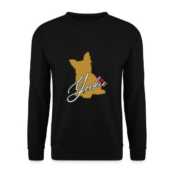 Yorkie Silhouette Yorkshire Terrier avec coeur - Sweat-shirt Unisexe - noir - Devant - Alina (178cm) & Michal (187cm)