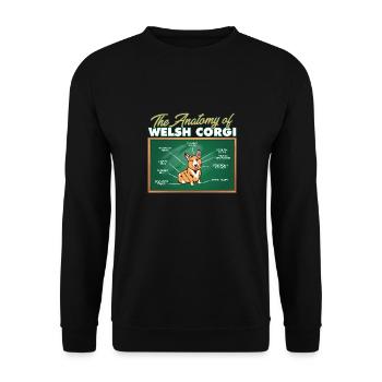 Anatomie d’un Corgi Ier gallois Drôle de Corgi - Sweat-shirt Unisexe - noir - Devant - Alina (178cm) & Michal (187cm)