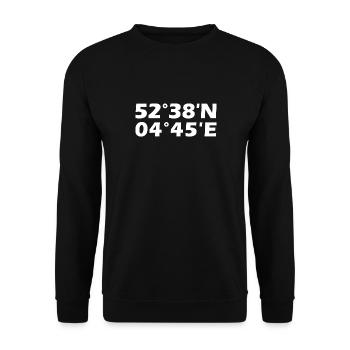 Alkmaar Koordinaten - Unisex Pullover - Schwarz - Vorne - Alina (178cm) & Michal (187cm)