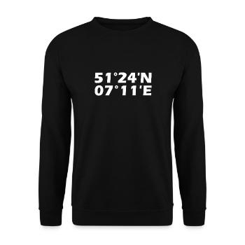 Hattingen Koordinaten - Unisex Pullover - Schwarz - Vorne - Alina (178cm) & Michal (187cm)