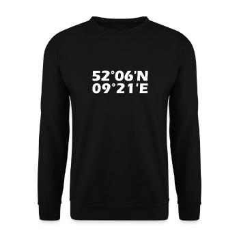 Hameln Koordinaten - Unisex Pullover - Schwarz - Vorne - Alina (178cm) & Michal (187cm)