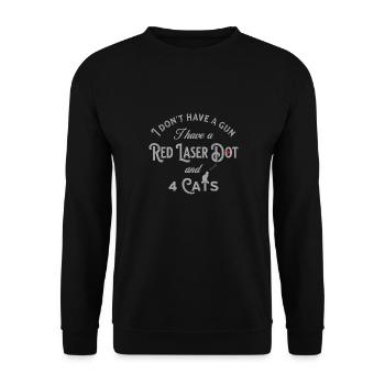 Cat Humor - No Weapons - Funny Motif - Unisex Sweatshirt - black - Front - Alina (178cm) & Michal (187cm)