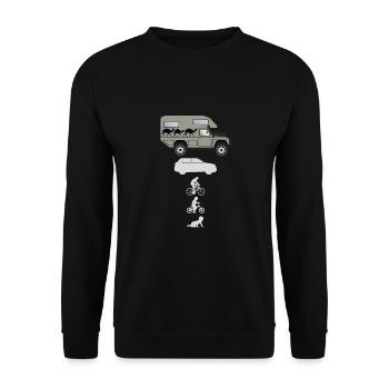 Camping-car tout-terrain Evolution - Sweat-shirt Unisexe - noir - Devant - Alina (178cm) & Michal (187cm)