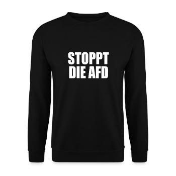 Stoppt die afd - Unisex Pullover - Schwarz - Vorne - Alina (178cm) & Michal (187cm)