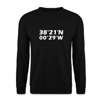 Alicante Koordinaten - Unisex Pullover - Schwarz - Vorne - Alina (178cm) & Michal (187cm)