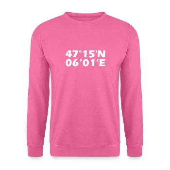 Besançon Koordinaten - Unisex Pullover - Pink - Vorne