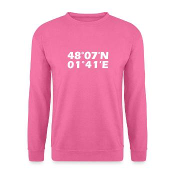 Coordonnées de Rennes - Sweat-shirt Unisexe - rose - Devant