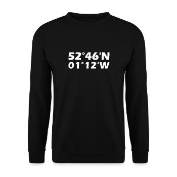 Loughborough Koordinaten - Unisex Pullover - Schwarz - Vorne - Alina (178cm) & Michal (187cm)