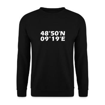 Coordonnées de Waiblingen - Sweat-shirt Unisexe - noir - Devant - Alina (178cm) & Michal (187cm)