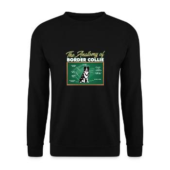 Anatomie d’un Border Collie I Drôle Border Collie - Sweat-shirt Unisexe - noir - Devant - Alina (178cm) & Michal (187cm)
