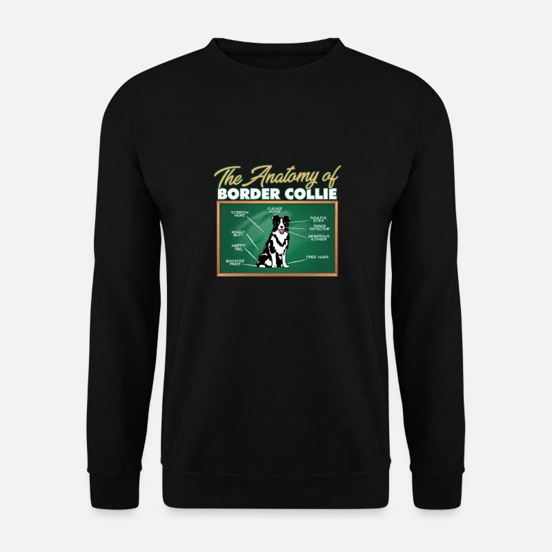 Anatomie d’un Border Collie I Drôle Border Collie - Sweat-shirt Unisexe - noir