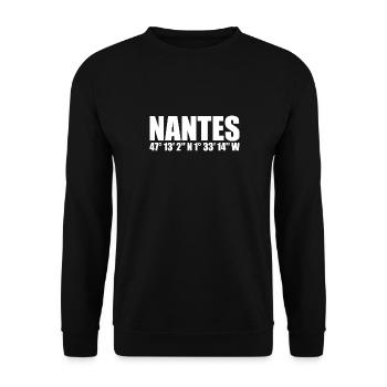 Nantes Koordinaten - Unisex Pullover - Schwarz - Vorne - Alina (178cm) & Michal (187cm)