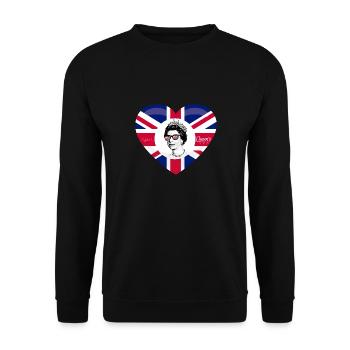 British Queen Monarchy Platinum Jubilee 70th yr - Unisex Sweatshirt - black - Front - Alina (178cm) & Michal (187cm)
