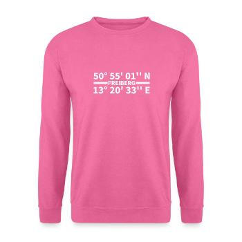 Freiberg Koordinaten - Unisex Pullover - Pink - Vorne