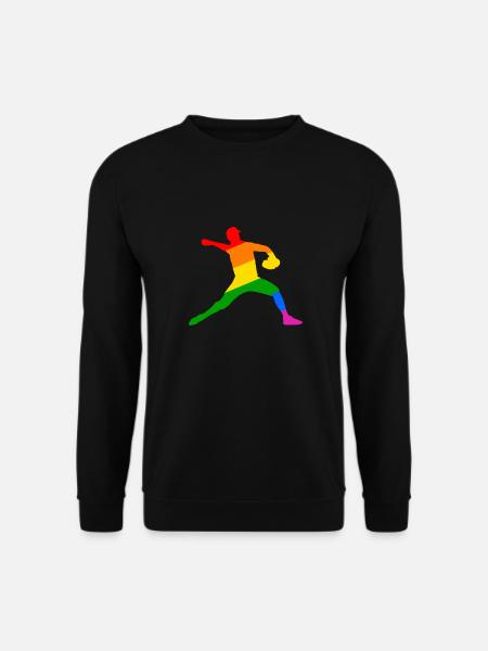 Rainbow Baseball Player Gift - Unisex Sweatshirt - black