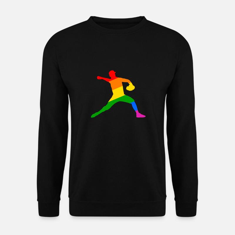 Rainbow Baseball Player Gift - Unisex Sweatshirt - black