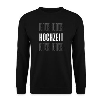 JGA Bier Hochzeit Bier Junggesellenabschied - Unisex Pullover - Schwarz - Vorne - Alina (178cm) & Michal (187cm)