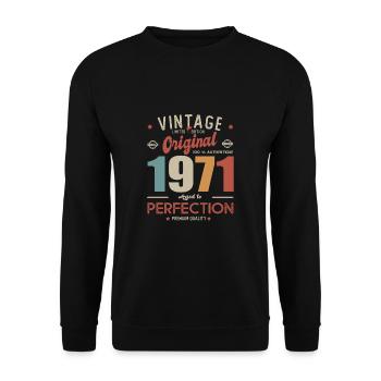 vintage original 1971 birthday gift 52 years - Unisex Sweatshirt - black - Front - Alina (178cm) & Michal (187cm)